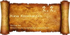 Kuna Konstantin névjegykártya